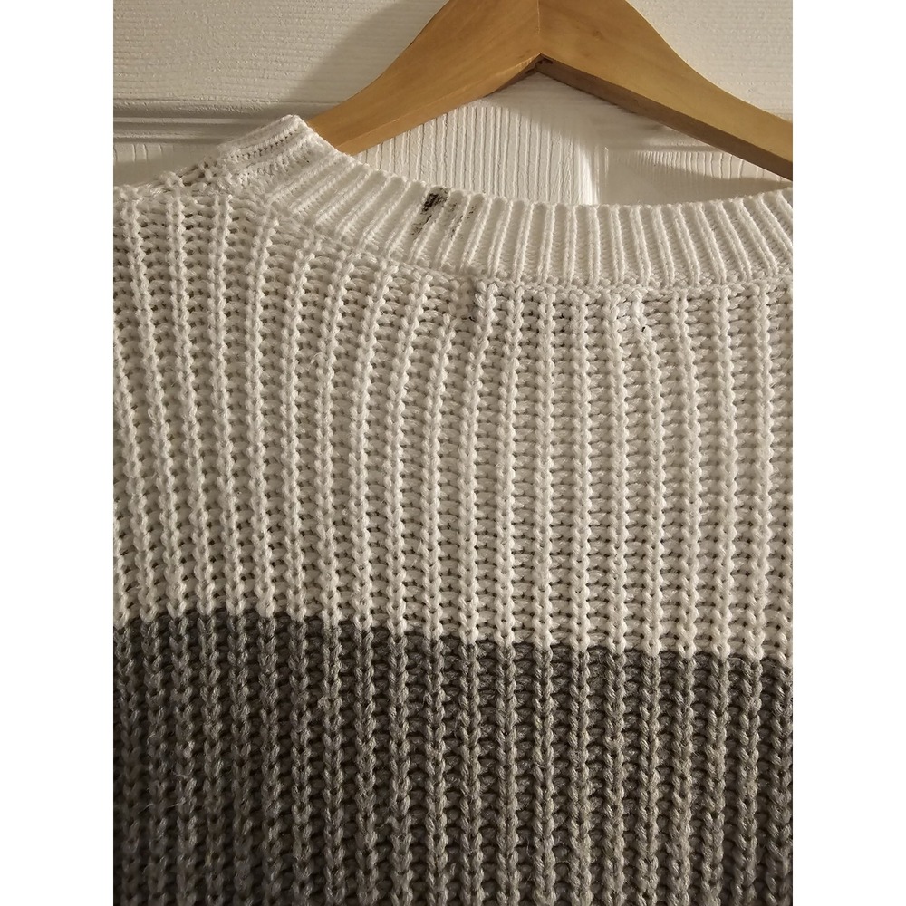 Merokeety Women’s XL Chunky Knit Color Block Sweater Crewneck Cozy Fall - Picture 8 of 8